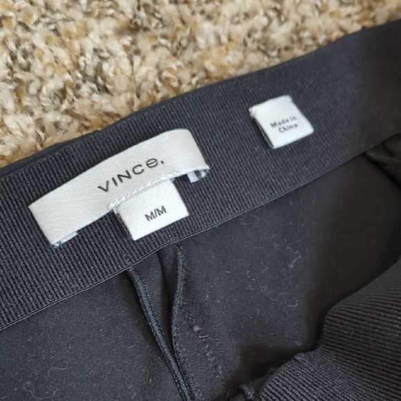 Vince mid rise black stitch front seam straight leg legging trousers work pants - Picture 4 of 10